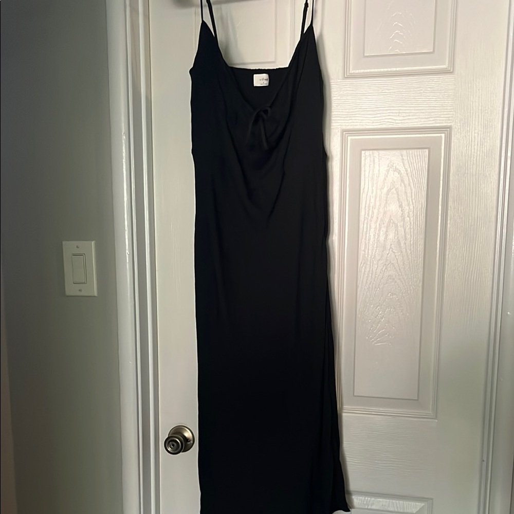 Wilfred Black Spaghetti Strap Maxi Dress